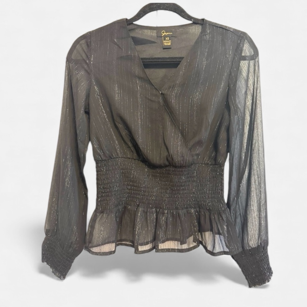 Japna Black Sheer Women's Top. Size XS
